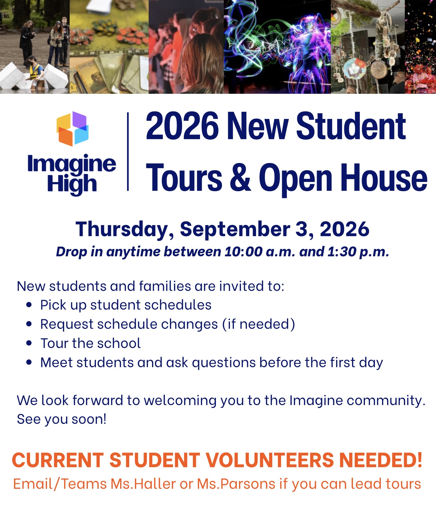 Student Tours - Sept 3 from 10:00AM to 1:30PM